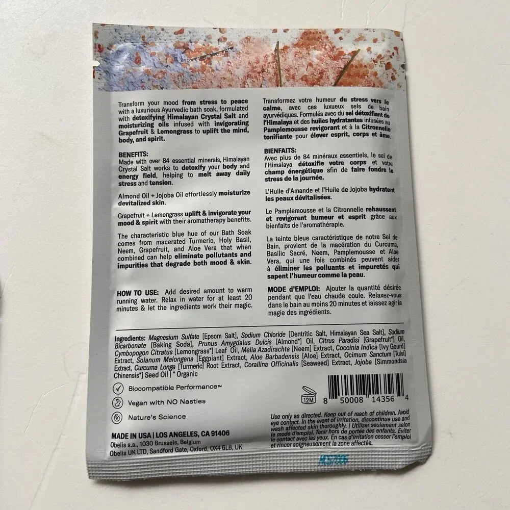 Odacité Bath Soak Trio Set Himalayan Crystal Salt Mood, Soul, Energy 2.5 oz